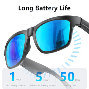 แว่นตาอัจฉริยะ IG-07 แบตเตอรี่ 130mAh กรอบน้ำหนักเบาพิเศษ เลนส์สีฟ้าป้องกันรังสียูวี 400 พร้อมฟังก์ชั่นลำโพงสำหรับการโทรออก ได้รับมาตรฐาน CE ROHS FCC PPE - Product Image 2