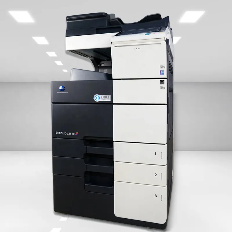 Ikinci el fotokopi makinesi 3 in 1 için fotokopi makinesi Konica Minolta Bizhub C364 C454 C554 C654 C754 ile geliştirici Toner