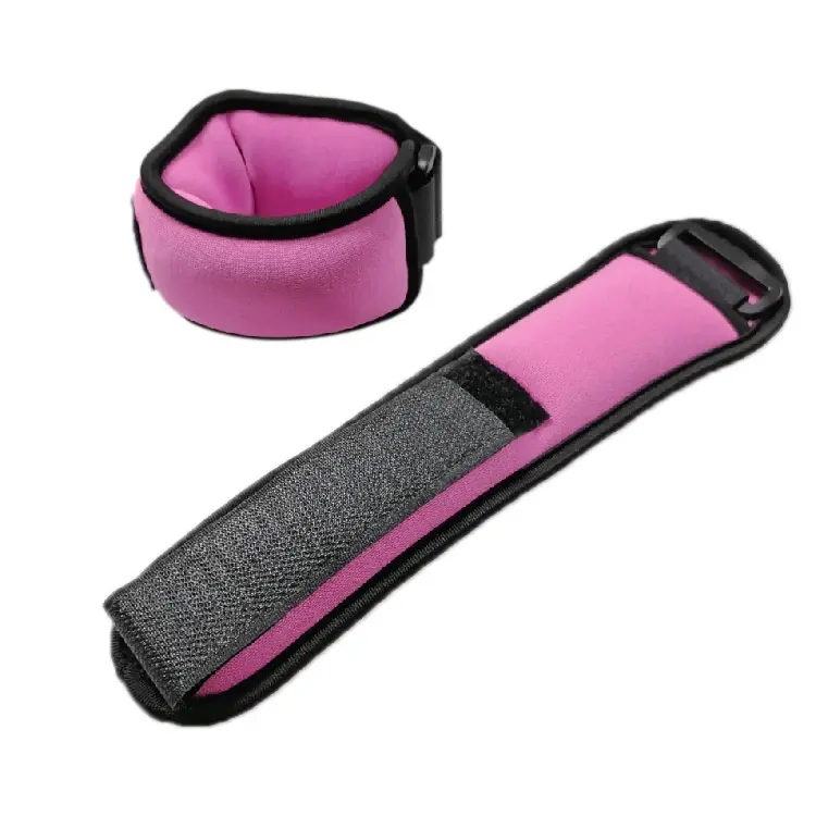 Mujeres Yoga Fitness entrenamiento muñeca pulsera brazo puños saco de arena ajustable suave neopreno muñeca pesos