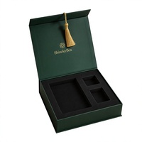 Boîte cadeau magnétique vert émeraude mat, boîte d'emballage en carton rigide pour Coran A5, boîte cadeau Ramadan