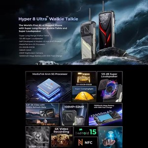 HOTWAV Hyper 8 Ultra Telefono Robusto con Funzione Walkie-talkie, Android 15, 12GB+512GB, Schermo 6.8 <span class=keywords><strong>Pollici</strong></span>, MediaTek MT8791 Dimensity 7050 5G NFC Smartphone - Product Image 2