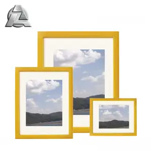 Готовые, разные размеры, 11x9, 12x18, 5x7, Матовый Золотой пейзаж, фото, металлические алюминиевые рамки с ковриком