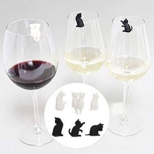 Marqueurs de verres en silicone en forme de chat, qualité alimentaire, infuseur à thé pour cuisine, accessoire écologique sans BPA au style mignon - Product Image 5