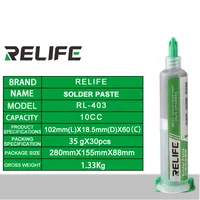 Pâte à souder sans nettoyage de haute qualité 10cc, flux original RELIFE RL-403, pâte à souder pour la réparation d'ordinateurs et d'ordinateurs portables