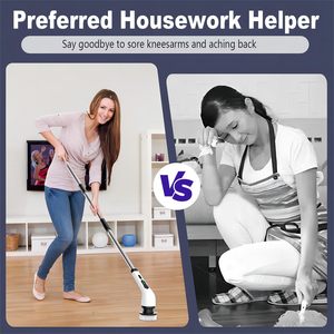 2025 Groothandel Draadloze Elektrische Reiniging Borstel Draaiende Borstel Reiniger 9 Vervanging Elektrische Borstel Schoonmaken Voor Huis Schoonmaken - Product Image 3