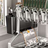 Égouttoir à vaisselle double niveau en métal sur pied pour cuisine, conception non pliable, tailles personnalisables, design flexible