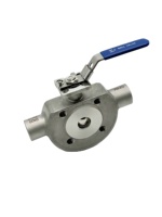 Vanne à boisseau sphérique ultra-mince en acier inoxydable 304 PN16 DN40 à bride, pour températures moyennes, avec joint PTFE, manuelle, pour gaz et eau, OEM
