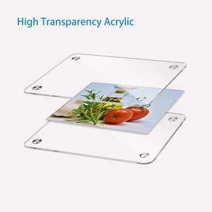 Cadre d'affichage de photo personnalisable à bords lisses en acrylique transparent à force magnétique forte magnétisme pour les photos d'affichage - Product Image 5