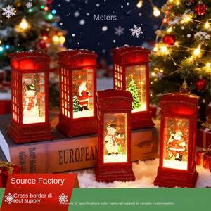 Cabina Telefónica Navideña con Cristales de Nieve LED, Funciona con Pilas, Decoración para el Hogar, Luz Nocturna - Product Image 3