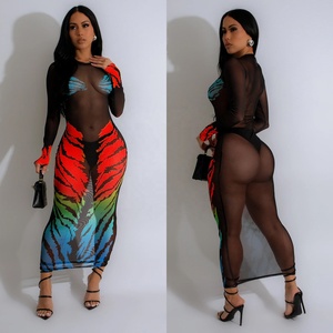 Moda 3D <span class=keywords><strong>abito</strong></span> lungo Casual aderente con stampa del corpo da donna Sexy a girocollo a manica lunga Slim Party Maxi abiti da festa Streetwear vestito Y2K - Product Image 2