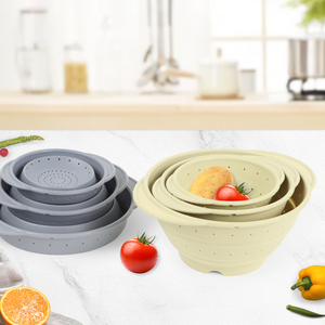 Panier égouttoir <span class=keywords><strong>pliable</strong></span> en silicone pour cuisine, <span class=keywords><strong>passoire</strong></span> <span class=keywords><strong>pliable</strong></span> avec structure en acier inoxydable 304 pour le lavage des fruits et légumes - Product Image 6