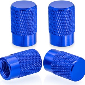 Aluminum Alloy Valve <b>Caps</b> Blue 4 Pack For Car Tire Tubeless Valve Stem <b>Dust</b> Cover - Product Image 1
