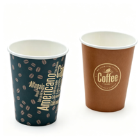Gobelet en papier kraft compostable écologique à paroi simple, personnalisable avec logo et taille sur mesure pour l'emballage de café chaud