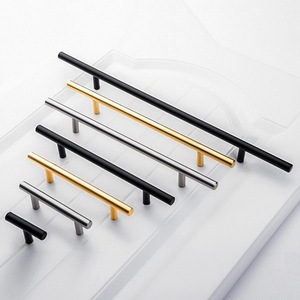 مقابض أبواب خزائن وأدراج من الفولاذ المقاوم للصدأ قابلة للتعديل بتصميم عصري باللون الأسود الغير لامع مع براغي للأثاث وخزائن الملابس - Product Image 6