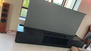 92/ 100 /120 inç motorlu zemin yükselişi farklı renkli <span class=keywords><strong>TV</strong></span> kabin ile pet kristal CBSP alr projeksiyon ekranı - Product Image 6