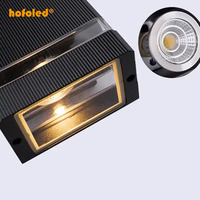 Applique murale extérieure Hofoled à capteur photocellule, éclairage haut et bas, en aluminium étanche, lampes LED d'extérieur
