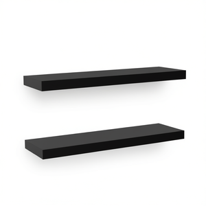 Estantes flotantes de pared de MDF negro de 31.5 pulgadas para sala de estar, diseño minimalista - Product Image 1