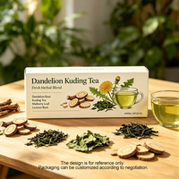 Tisane en sachets de pissenlit et de thé Kuding, enrichie en racine de pissenlit, thé Kuding, feuille de mûrier et tranches de réglisse, en vrac