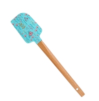 Spatule à pâte/crème en silicone et bois, personnalisée, moderne, écologique, avec manche en bois, pour la pâtisserie, ZMMY
