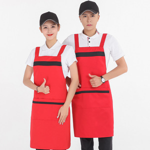 Green Color-blocked <b>Kitchen</b> <b>Apron</b> With Suspenders One Size Waterproof For Restaurant Bar - Product Image 2