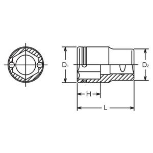 KOKEN - 3450M-14 Douille à écrou 3/8 ''-EAN 4991644034666 DOUILLES À MAIN 3/8 - Product Image 2