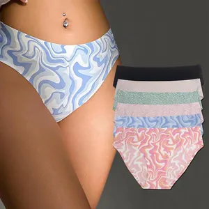 6Pieces Wholesale Price Multiple Patterns Female Briefs Seamless Breathable Women's Print Sexy Panties Ladies Underwear