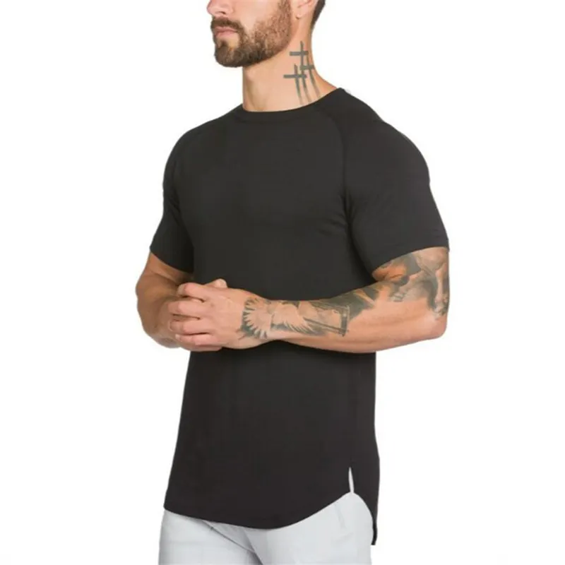 Custom Logo Printing Sports Casual Short Sleeve Men Highly Elastic Plain Cotton Training Gym T Shirt Fashion Fitness Tee Shirt