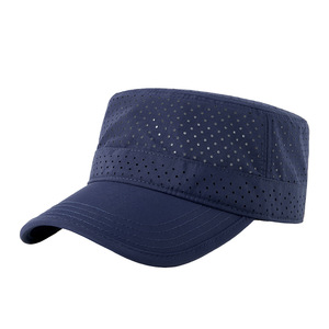 Bai Yi Men's Breathable <b>Flat</b> Top <b>Cap</b> With Laser Perforation Outdoor Sun Protection Hat For <b>Summer</b> Hiking - Product Image 2
