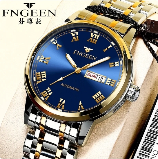 Fngeen 4002 Luxury Business Men Stainless Steel Watches Famous Brand Clock Luminous Fashion Waterproof Men's Quartz Wristwatch