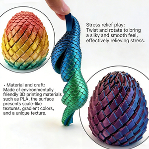 Nuevo Juguete de Impresión 3D Huevo de Dragón, Huevo Sorpresa, Juguete Musical de Empujar, Adornos, Diversión Tridimensional, Huevo Long Lin, Juguete de Descompresión - Product Image 3