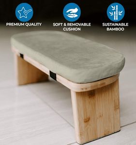 Folding Bamboo <b>Meditation</b> Bench Bamboo Seiza Bench with Cushion - Product Image 4