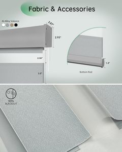 Electric Motorized Indoor Blinds Zebra <b>Shades</b> Light Filtering Plain Technique Smart WiFi Voice Control Built-in Anti-UV Durable - Product Image 2