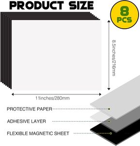 0.3mm 0.5mm 0.8mm 1mm 1.2mm 2mm épaisseur A3 A4 A5 taille feuilles magnétisées feuille magnétique souple avec ruban adhésif - Product Image 6