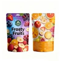 Voedselveilige plastic stand-up pouches voor verpakkingen van kant-en-klare voedingsmiddelen zoals gevriesdroogd fruit en gedroogd fruit, hersluitbaar