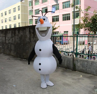 Costume de Mascotte en Peluche Olaf le Bonhomme de Neige Blanc Adorable pour Fêtes, Publicité et Événements Festifs