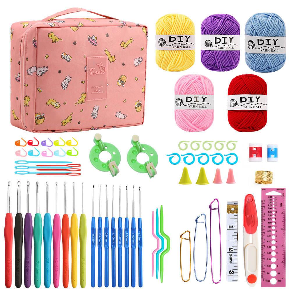 Conjunto de ganchillo gato fortuna + Accesorios