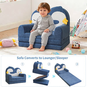 <span class=keywords><strong>Fauteuil</strong></span> pliable pour enfant en peluche de pingouin moderne et sécuritaire pour le salon, la chambre à coucher, la lecture et l'apprentissage - Product Image 4