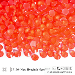 Oleeya Rhinestone en vidrio a granel Cristales traseros planos Rosa Naranja Azul Verde Neón Colores Cristales Diamantes de imitación sin Hotfix para bricolaje - Product Image 3