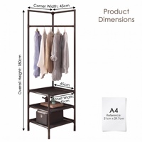 Porte-vêtements d'angle triangulaire autoportant portable pour chambre à coucher