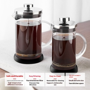 Franse Perspot Hittebestendig Glas Met Roestvrijstalen Filter Handbrouwkoffie Voor Koffiezetmachine Huishoudelijk - Product Image 3