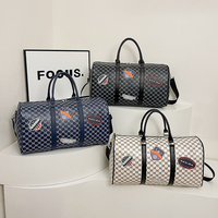 Sac de voyage en PU avec logo personnalisé, fabriqué directement en usine, avec monogramme M, fermeture éclair double sens et grande capacité pour la salle de sport, les voyages d'une nuit