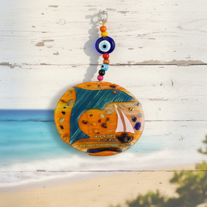 12X22 cm Glass Evil Eyes Decoración de pared Diseño llamativo para decoración del hogar Colgantes de pared - Product Image 3