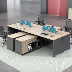 Meubles de bureau simples et modernes, écran d'ordinateur pour les postes de travail du personnel, bureau informatique pour 4 personnes pour le personnel - Product Image 1