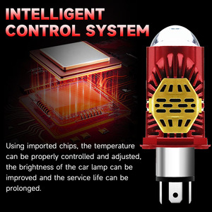 LELANPU Ampoules de phare à lentille de projecteur <span class=keywords><strong>LED</strong></span> pour voiture H11 H4 avec couvercle RGB en forme de 9005, contrôle par application AC/DC, pilote <span class=keywords><strong>stroboscopique</strong></span> pour mini-moto - Product Image 3