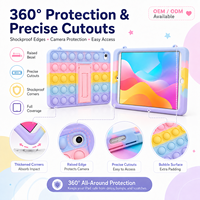 Étui de protection pour tablette enfant Pop Push It Bubble en silicone avec support pour iPad 10 9 8 9.7" 10.2 Air5 10.9 Pro11, pour Samsung Tab A8