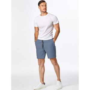 JMIERR Short de sport pour homme, extensible dans les 4 sens, avec poches à fermeture éclair et cordon de serrage de 7 pouces, taille XXS, teint uni, logo technique foncé, taille élastique - Product Image 4