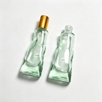 Flacon roll-on en verre irrégulier 10 ml, flacon à bille en acier, logo personnalisé, emballage cosmétique pour parfum, huile essentielle, sérum