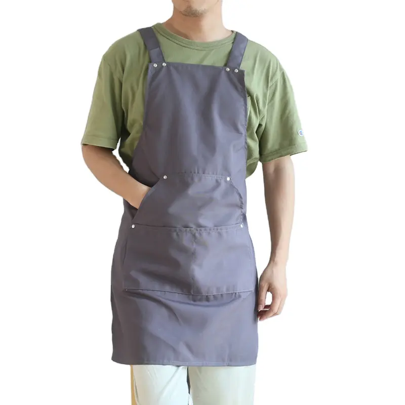 Фартук шеф-повара 100% хлопковый с вышивкой логотипом кухонный фартук на заказ длинный пластиковый фартук для взрослых Парикмахерская