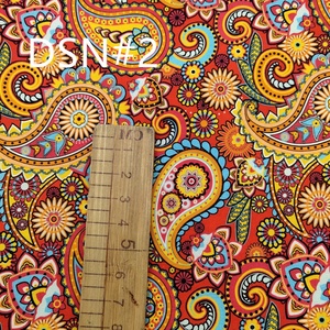 Tissu imprimé <span class=keywords><strong>indien</strong></span> Paisley en mélange de <span class=keywords><strong>coton</strong></span> et polyester, idéal pour les projets de couture DIY faits main – Vente flash - Product Image 6