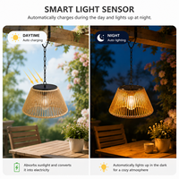 Lampe Suspendue LED Solaire USB à Double Chargement, Rechargeable, en Rotin, pour Mariage, Étanche IP54, Installation pour Jardin